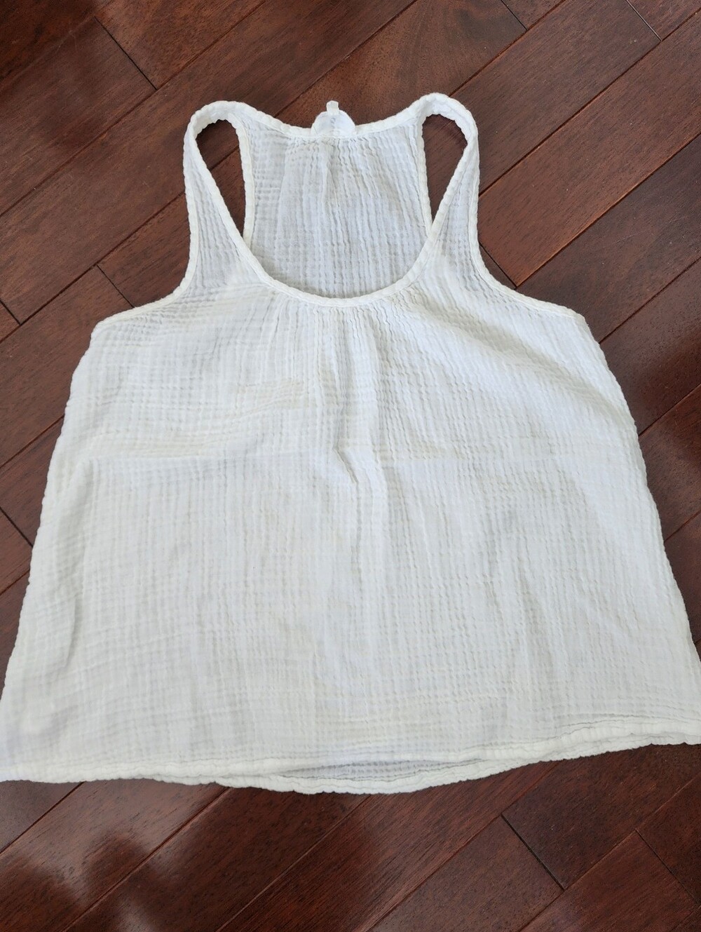 Lou & Grey White Crinkle Gauze Cotton Tanktop Blouse M